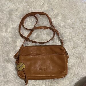 margot Caramel Leather Crossbody Bag